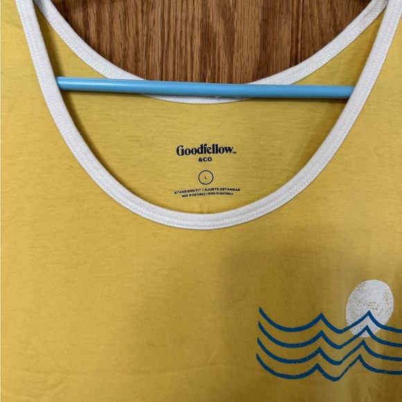 Goodfellow & Co Men's Yellow and Blue Leaf Print Shirts - Picture 7 of 7